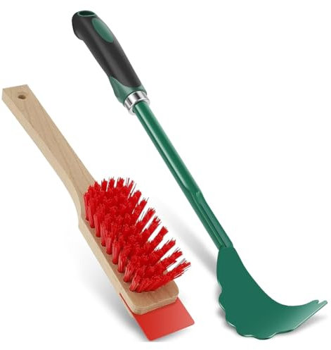 Daijianbin Mower Deck Scrubbing Brush Stiff Bristle Brush with, Lawn Mower Maintenance Deck for Gardening