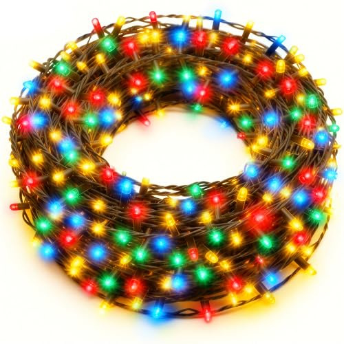 LED Lichterkette Außen, 100 m 800 LED Weihnachtsbaum Lichterkette, 8 Modi LED Lichterkette Innen mit Timing und Speicherfunktion Für Weihnachten, Party, Garten, Balkon (Bunt)
