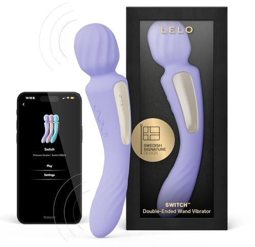 LELO Switch - App-Controlled Double-Ended Vibrator, 12 Settings, Lilac | This double-ended vibrator wand pairs app control with 12 pleasure settings for flexible, dual stimulation.