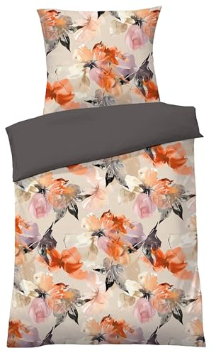 Dyckhoff Bloomsbury Bettwäsche, Mako-Satin, Wendedesign, 155x220cm | 2-tlg. Set, bunt, Kopfkissenbezug 80x80cm, hochwertige Baumwolle, junge Optik