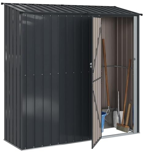 vidaXL Gartenhütten Anthrazit 203,5 x 73 x 200 cm Metall