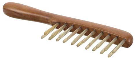 Ipetboom Holz Kopfhautmassagekamm mit Ergonomischem Griff Grobzinkiger Haarkamm für Männer und Frauen Schonend Entwirrender Meridian Massagekamm zur Haarpflege