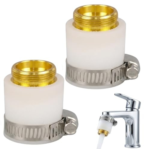 Universal Tap Adapter Brass, Faucet Adapter for Kitchen Tap, Universal Tap Connector Fit 16-28mm Tap, Convert to M22 Male Thread, Heavy Duty for Garden Hose, Sink, Laundry, Shower