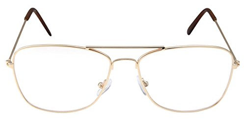 grinderPUNCH Clear Lens Gold Square Pilotenbrille Classic ohne Stärke für Mode