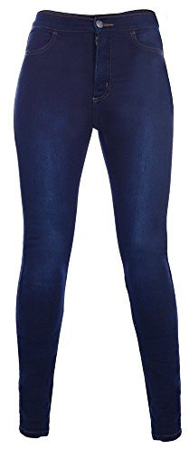 RKsports Ladies Full Kevlar Lined Motorcycle Motorbike Super Jeggings Pants (16) Black