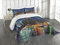 ABAKUHAUS New York Tagesdecke Set, NYC Midtown Skyline, Set mit Kissenbezug farbfester Digitaldruck, für Einzelbetten 170 x 220 cm, KönigsBlauen