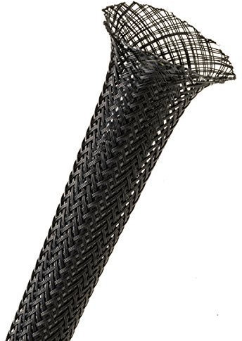 Jumbo Expandable Braided Cable Sleeving Flexible Wiring Harness - 40mm Black (1 Meter)