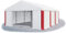 Das Company Lagerzelt 5x6m wasserdicht weiß-rot mit Bodenrahmen und Dachverstärkung 240g/m² PE Plane hochwertig Garagenzelt Summer Plus MPE