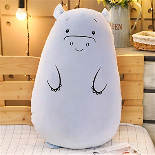 RAILONCH 50cm Plüschtier Stuffed Dinosaurier, Schwein, Bär, Cat, Schafe, Nilpferd Cartoon Langes Kissen Unisex Plüsch-Puppe (Flusspferd)