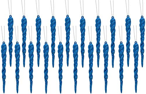 Christmas Concepts® 12cm Glitter Icicle Decorations Christmas Tree Trims (ROYAL BLUE, 20)