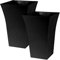 Muddy Hands Plastic Plant Pot Indoor Garden Tall Square Tree Flower Planter Cover Holder (Pack of 2 - Large, Black)