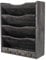 PAG Schreibtisch Wandorganizer Holz,zeitschriftenhalter,Hängend Document Organizer Mit 3-Haken，Für Büros, Wohnungen und School Supplies(5 Fächer, Dunkelgrau)