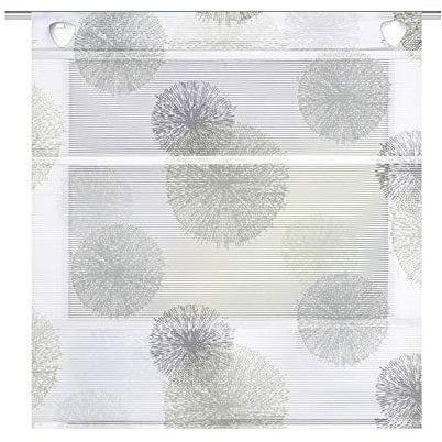 Magnetrollo Rawlins Stein inkl. Haken | Raffrollo mit Magnetraffung | Gardine ohne Bohren Montage direkt am Fenster (BxH 100x130cm)