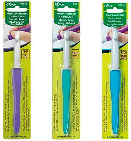 Clover Amour Häkelnadel-Set, 10 mm, 12 mm und 15 mm