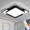 Style home 90W Deckenleuchte LED Deckenlampe, dimmbar mit Fernbedienung, Quadrat Leuchte für Wohnzimmer, Schlafzimmer, Arbeitszimmer, Küche, Büro (Schwarz, 42 * 42 * 6cm)