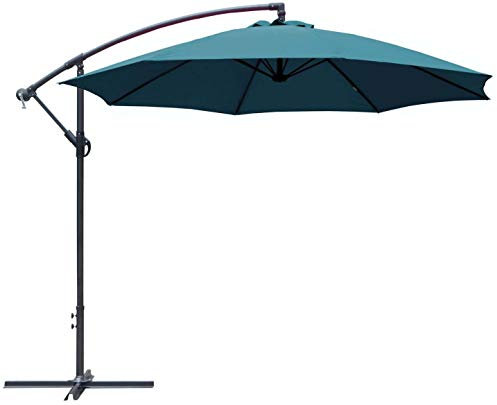 Proloisirs Parasol rond déporté inclinable avec pied en croix