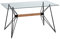 LOLAhome Mesa de Comedor geométrica de Cristal y Metal Negra de 140x80x75 cm