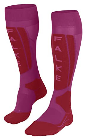 FALKE Damen Skisocken SK5 Expert W Kh Wolle Funktionsmaterial warm dünn 1 Paar, Lila Lipstick Pink 8528, 39-40