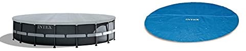 Intex Bâche de Protection Deluxe pour Piscine Ø 5,49 M & Bâche à Bulles Ø 4,57 m