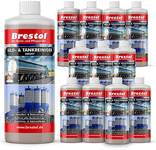 BRESTOL® Silo- & Tankreiniger sauer 12 Liter Konzentrat - Beize Edelstahlbeize Aluminiumbeize Fassadenreiniger Steinreiniger Aluminium Aktivator