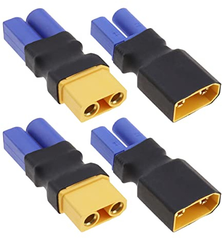 ECSiNG 4X XT90 Femelle à EC5 Adaptateur de Prise Mâle XT90 Mâle à EC5 Connecteur Femelle Convertisseur de Batterie sans Fil pour UAV RC Voiture Modèle d'avion Lipo Batterie