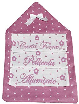 Russo Tessuti Porta Rotolo Alluminio Carta Forno Pellicola Arredo Cucina Fantasy Cuoricini Lucy Rosa