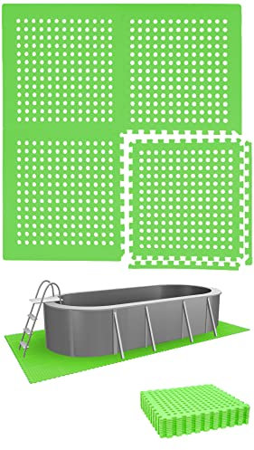 EYEPOWER 4,2 m² Poolunterlage - 12 Eva Matten 62x62 - Outdoor Pool Unterlage - Unterlegmatten Set