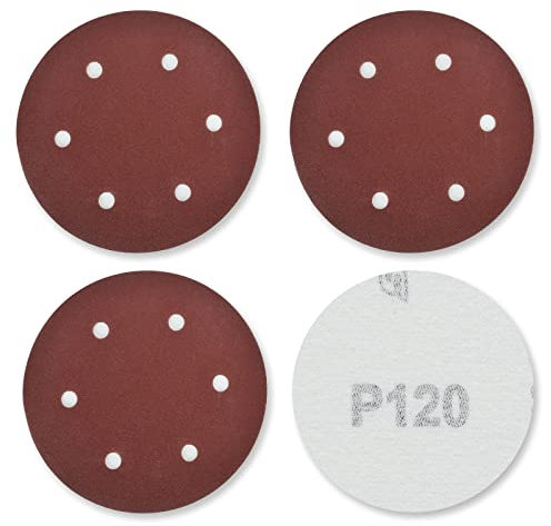 DIDATOOL 225mm Schleifscheibe, 40 Stück 9 Zoll 6 Loch Schleifgitter, P40 bis P400 Grit, Schleifpapier für Trockenbauschleifer Schleifscheiben Langhalsschleifer Wandschleifer(P120)