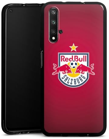DeinDesign Silikon Hülle kompatibel mit Huawei Nova 5 T Case schwarz Handyhülle FC Red Bull Salzburg Logo Offizielles Lizenzprodukt