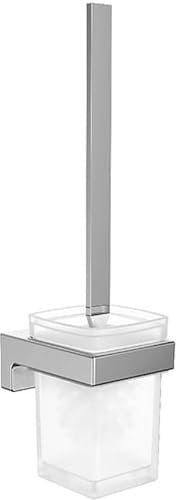 EMCO Cue Bürstengarnitur, Kristallglas satiniert, Wandmodell, Chrom, Normal