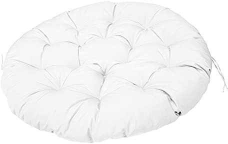Milageto Kissen Sitzkissen 60 × 60 cm für Schaukelstuhl, Runde dicken Stuhl Kissen, Schaukel Sitzkissen Hängesitz Sitzkissen Abdeckung für Indoor Outdoor Terrasse Stuhlkissen, Weiß