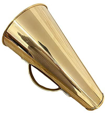 Thorness Gleaming BRASS Old Fashioned Director LARGE METAL MEGAPHONE Loud Hailer | Movie Prop | Film Prop |TV Prop |Fancy Dress | Mega phone | Megaphone speaker | Voice amplifier | Film prop replica