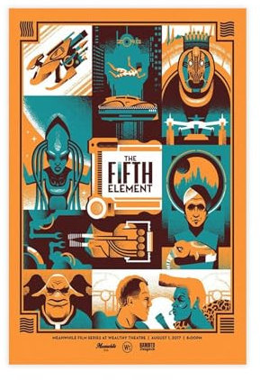 NEDOES Filmposter The Fifth Element, Leinwand-Poster, Wandkunst, Dekor, Bild, Gemälde für Wohnzimmer, Schlafzimmer, Dekoration, ungerahmt, 30 x 45 cm