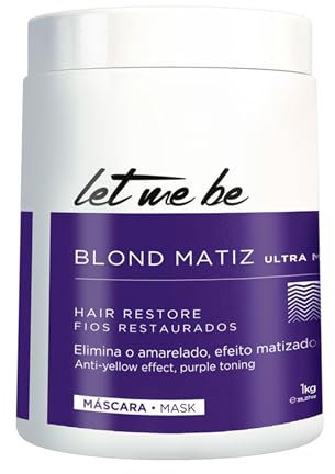 Let Me Be - Masque Ultra BTX Capillaire Blond Matiz, Reconstructif, Réduit le volume, Pour cheveux gris et blonds décolorés, Élimine le jaunissement (1Kg)