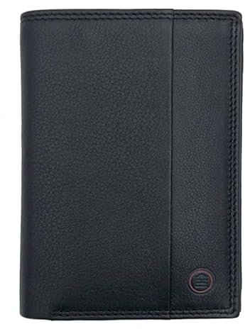 Serge Blanco - Portefeuille en Cuir Homme Vancouver - Noir - 9,5 x 13,5 x 1 cm
