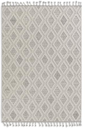 Astra Hochwertiger Outdoor Teppich wetterfest - Teppich Wohnzimmer - Außen Teppich strapazierfähig Balkon, Terasse, Garten - Rauten beige 133 x 190 cm