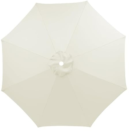 FBARTL 3.0m Sonnenschirm Ersatzbezug 6 Streben/8 Streben Terrassenschirm Bespannung Stoffbezug, Gartenschirm Ersatz-Überdachung, Für Ampelschirm, Hof, Garten, Strand, Pool(white,3m-6 Streben)