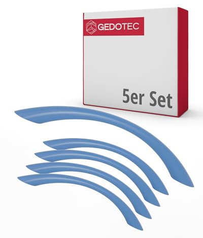 Gedotec Möbelgriffe für Kinderzimmer | Bohrabstand 128 mm | Farbe Hellblau | 5 Stück | Schubladengriffe Kunststoff | COLOUR | Türgriffe bunt | Möbelgriffe Kinder | Griffe Möbel | Türgriffe Schrank
