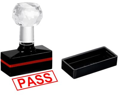 PATIKIL Pass-Stempel Selbstfärbend, rote Tinte Bürostempel Nachfüllbarer Geschäftsstempel, Schwarz