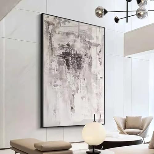 ZHMANLUCK Modernes Sofa-Wandgemälde, abstrakt, großes Gemälde, leichte Luxus-Wohnzimmerdekoration, Gemälde, Dekorationen, 85 x 135 cm (34 x 53 Zoll) mit schwarzem Rahmen