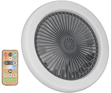Sxhlseller Kleiner Deckenventilator mit Licht und Fernbedienung, E27 Lampenfassung, LED Deckenventilatorleuchte, Dimmbar, 3 Windgeschwindigkeitseinstellungen für Schlafzimmer, Küche,