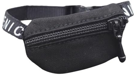 MagiDeal 1/6 1/12 Puppe Crossbody Fanny Pack Modell Kleine Taille Pack Tasche Diorama Landschaft Sand Tisch Dekoration für Action Figur Puppen, Schwarz