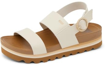 Reef Vista Hi Buckle Womens Platform Fashion Sandal, Arch Support, Ultra Soft Cushion Footbed, Vintage, 8