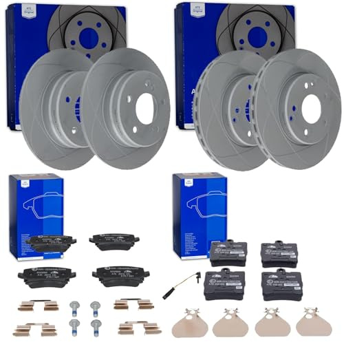 ATE PowerDisc Bremsscheiben + Beläge VA + HA passend für C-Klasse W203 + CLK W209