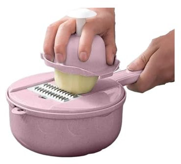 Potato Mandolin Slicer Peeler Dicer Vegetable Fruit Cutter Chopper Grater Vegetable Cutter Kitchen Accessories(Pink)