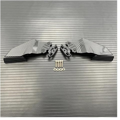 Motorrad Spiegel Für Kawasaki Für Ninja 250 300 400 Für ZX6R Für ZX636 Für ZX10R Universal Motorrad Verstellbare Seitenflügel Spoiler Verkleidung Mit Rückansicht Spiegel Motorrad Außenspiegel(Carbon)