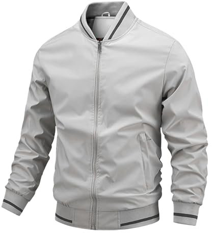 RUMAOZIA Veste de survêtement pour homme sans capuche - Veste de loisirs - Veste de survêtement d'extérieur confortable et fine - Coupe-vent - Couleur unie - Veste de transition - Veste de sport