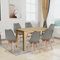 FURNITABLE Juego de 6 sillas de comedor y mesa de comedor rectangular de 110 cm, para salón, cocina, oficina (mesa de roble+6 sillas gris)