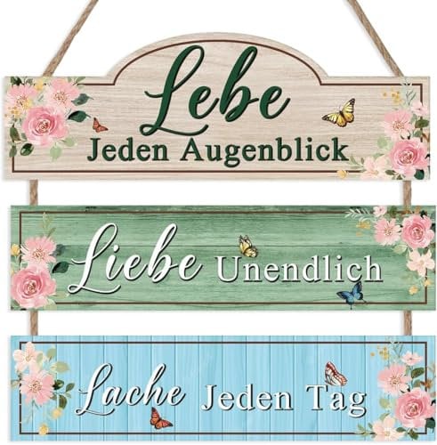 CHDITB Holzschild mit Spruch,Wandschilder mit sprüchen,Familien Schild für Wohnzimmer,Inspirierende Zitate Wandbild für Schlafzimmer,Bunte Wanddeko Holz Vintage für Büro Deko,Einzugs Geschenke Wohnung