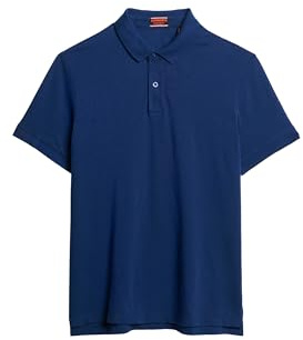 Superdry Herren City Pique Poloshirt lockere Passform Pilot Mittelblau XL